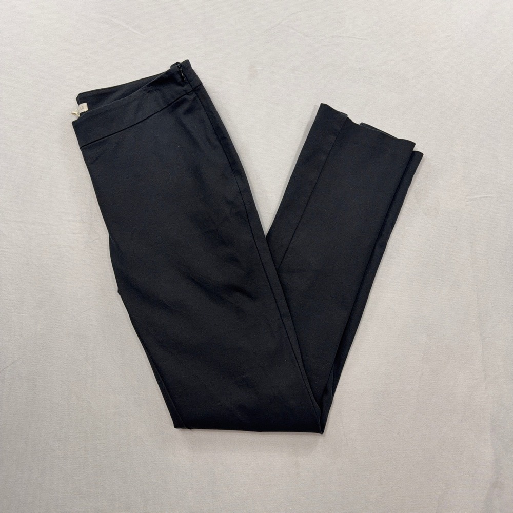 Eileen Fisher Pants Organic Cotton Stretch Slim Straight Black Women XS